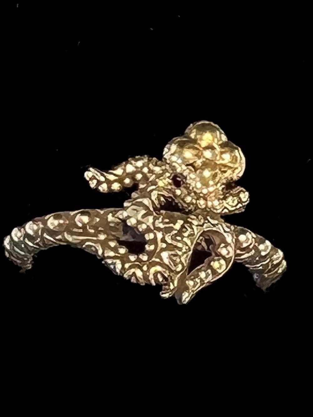 Barbara Bixby Ring Sterling Silver 925 & 18K Gold Om RING Size 6